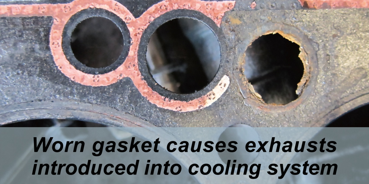 cracked gasket leads to reduced coolant level