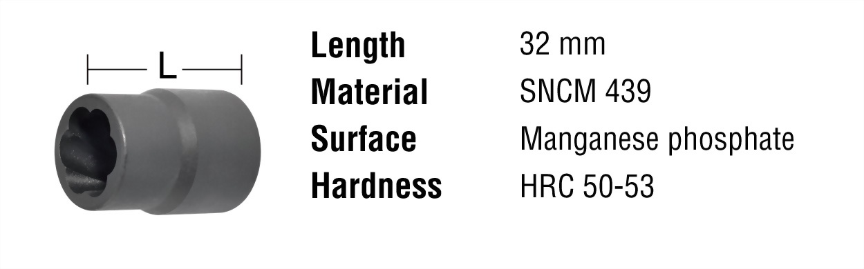 Twist Socket Set for Removing Tricky, Broken, Stripped or Damaged Nuts and Bolts