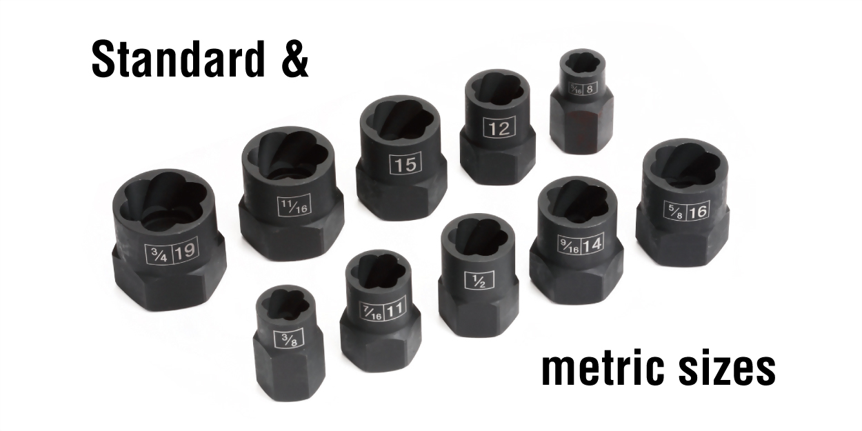 3/8 5/16 7/16 1/2 9/16 extractor tool to remove exposed stud nut