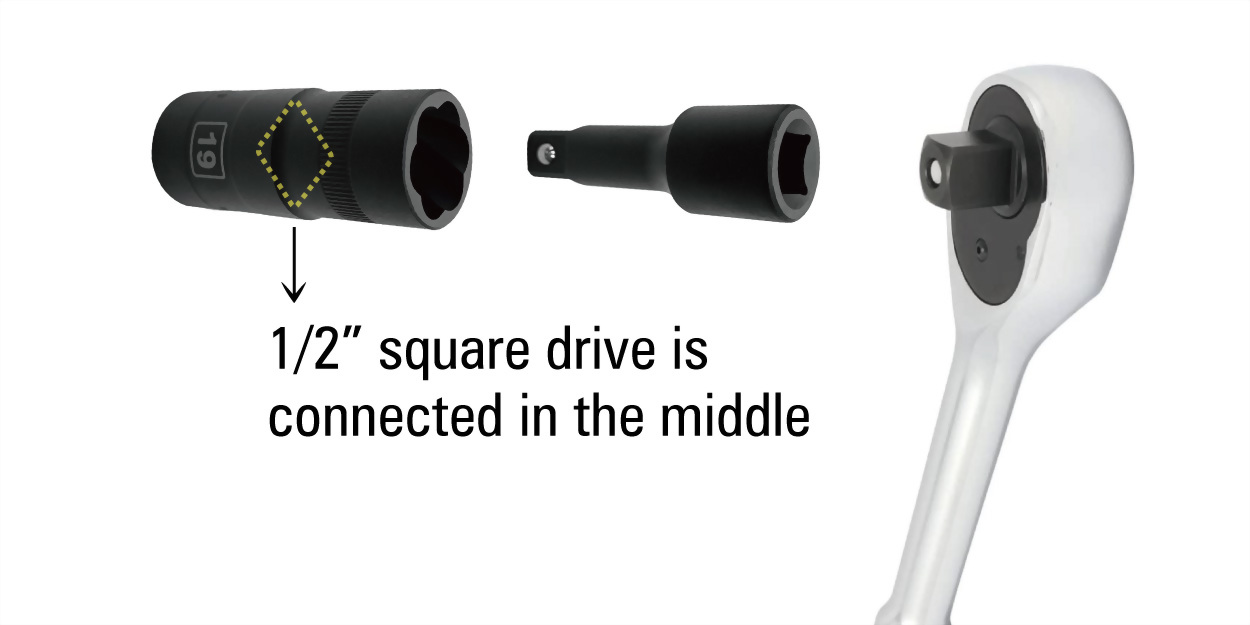 Heat-treated alloy steel forged dual-end deep flip socket