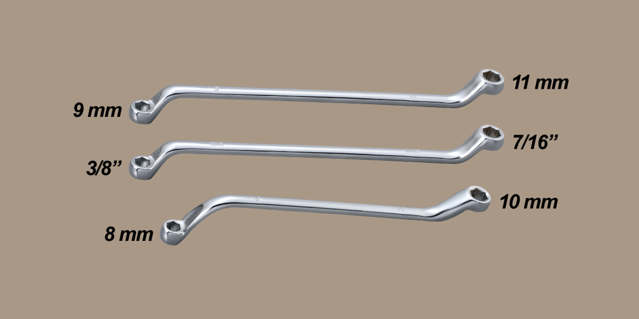 Offset brake bleeder wrench set