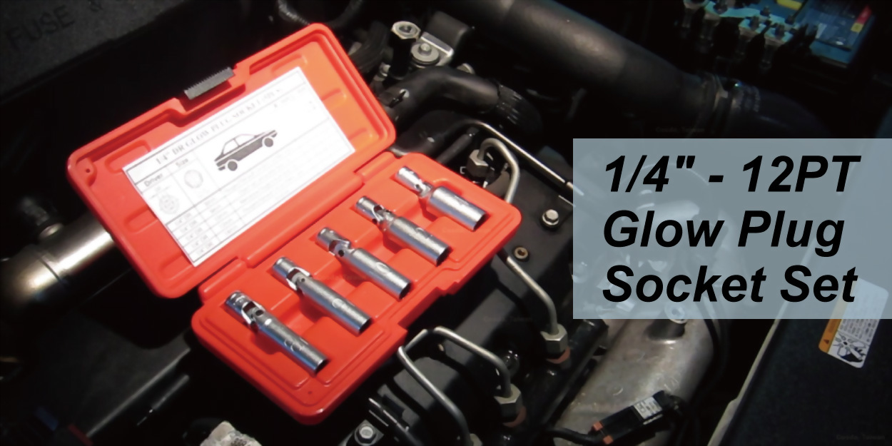 glow plug tool set with a swivel joint