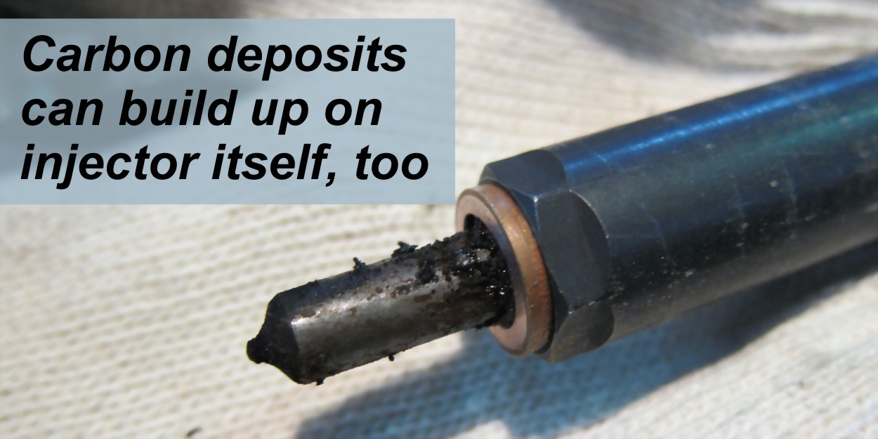 Carbon buildup on injector cleaning