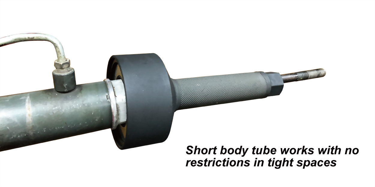 Works on rounded sockets ends that prevent access to the wrench flats