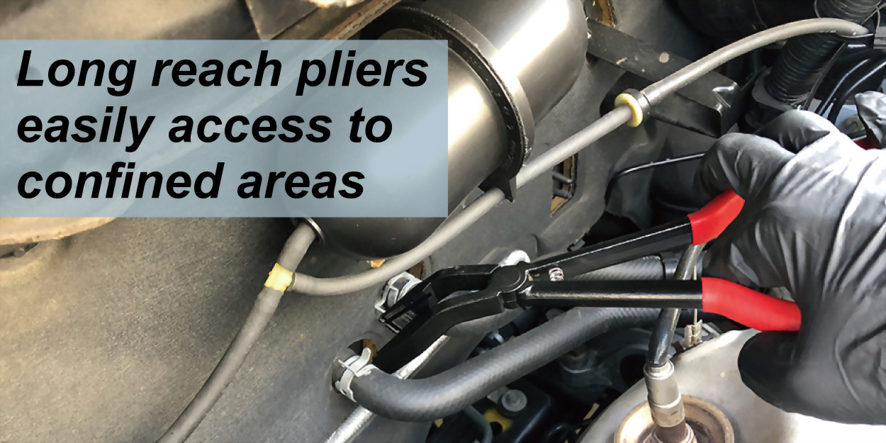 long reach pliers for radiator hose clamp