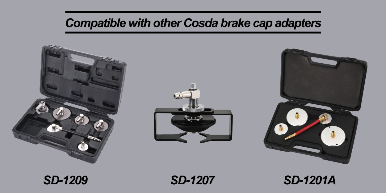 Cosda - Brake Pressure Bleeder Adapter Set with Metallic Caps