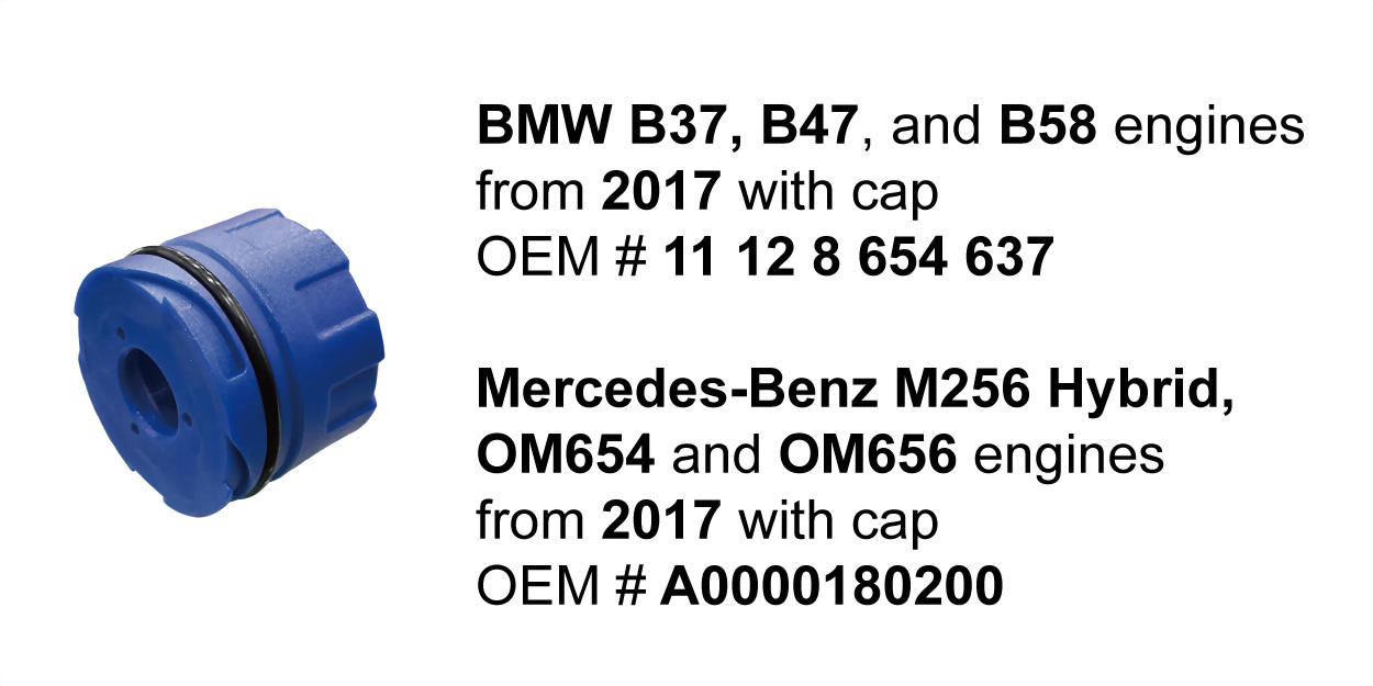BMW oil cap 11 12 8 654 637 late models oil refill funnel adapter