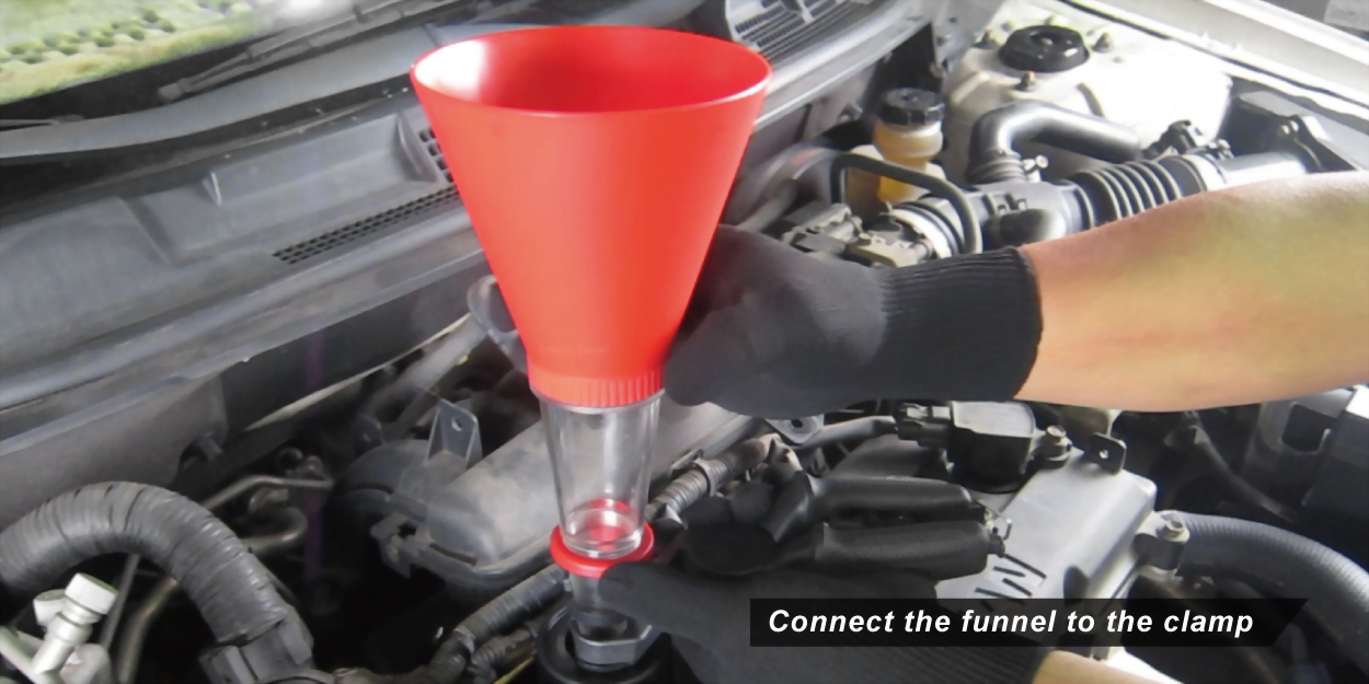 Universal engine oil filling funnel