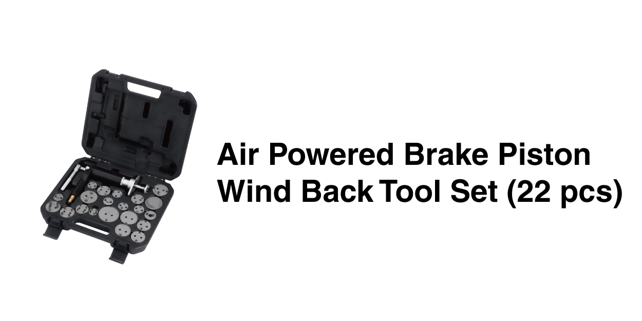 Air Powered Brake Caliper Piston Wind Back Tool Set Recessed Version (22 pcs )