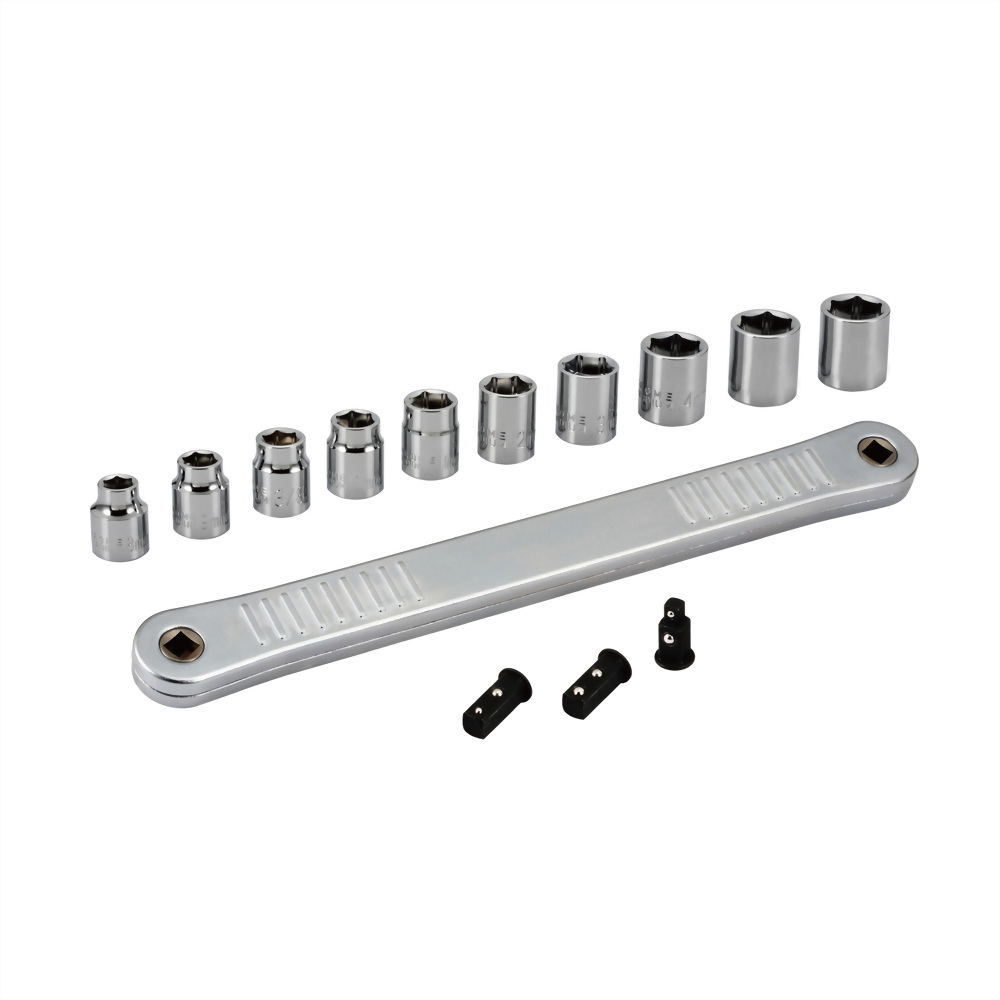 Long Bar Ratchet Drive Low Profile Socket Set