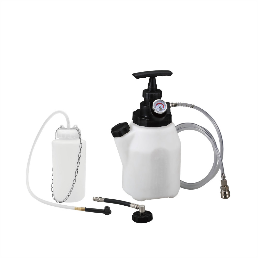 pressure bleeder with a waste fluid bottle