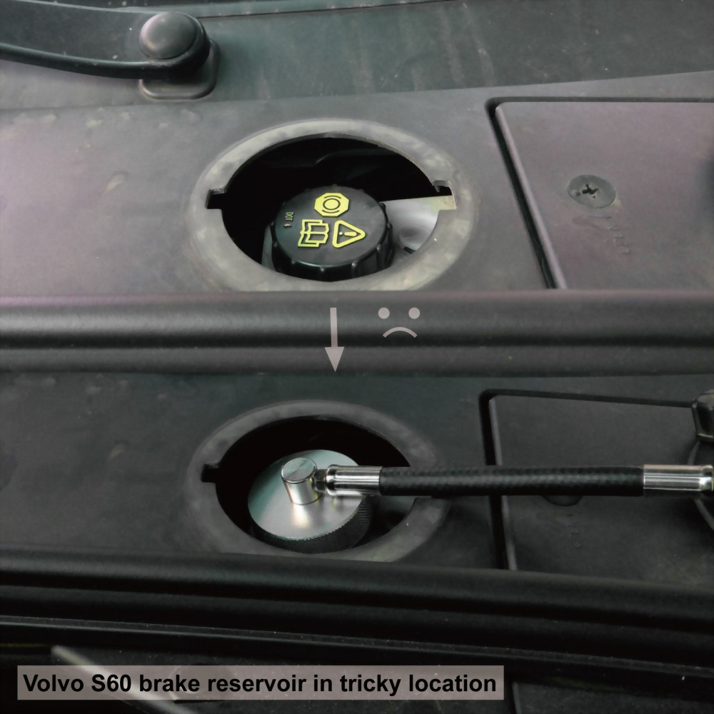 Volvo S60 reservoir with limited space on top