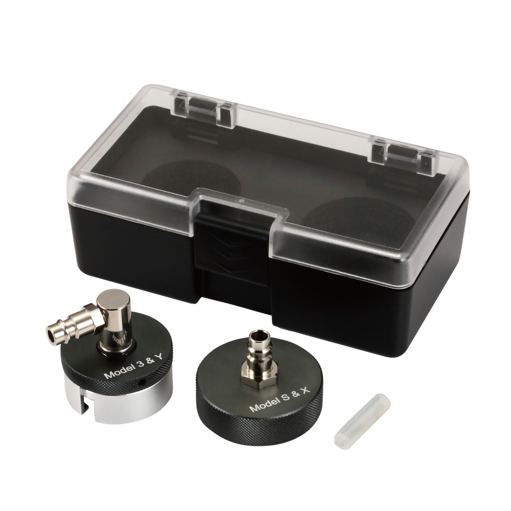 Pressure bleeder brake adapter set compatible with Tesla Model 3 and Model X