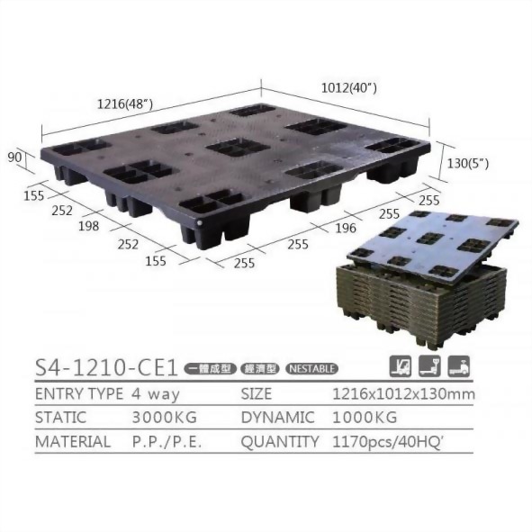 export pallet, recycled plastic pallet, one way pallet