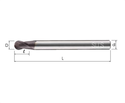 WE-4212-Micro Grain Carbide Long-Shank Ball End Mills-2 Flutes
