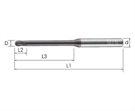 WE-4252-長頸小徑2刃鎢鋼球型立銑刀