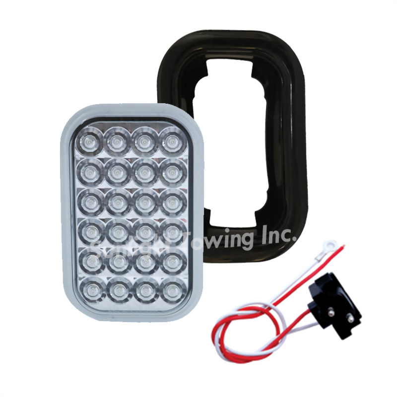 LED Rectangular Sealed Back-Up Light W/Reflector - 24 Diodes