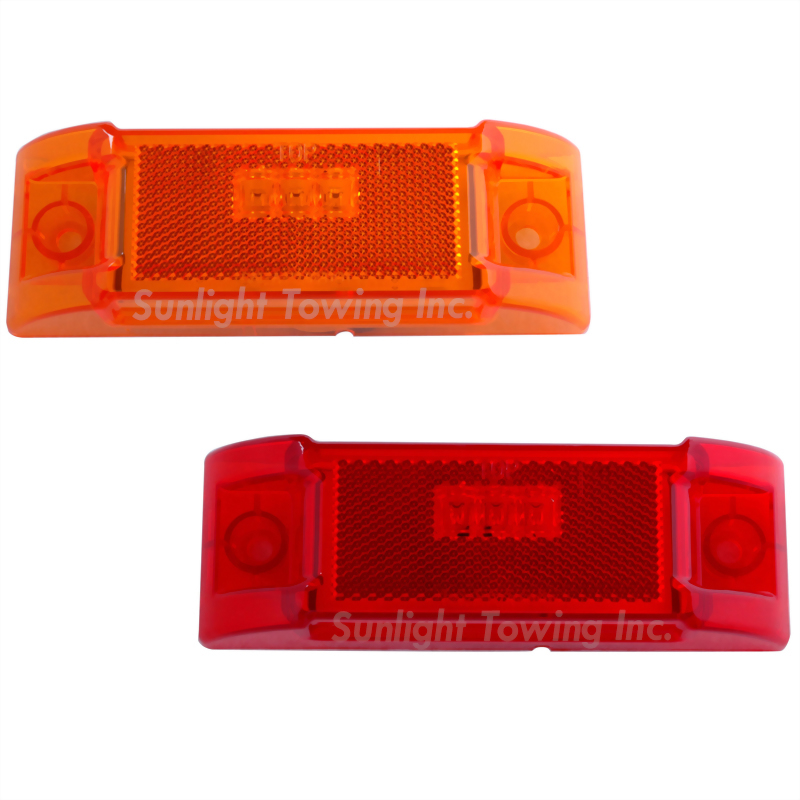 LED Sealed Clearance Marker Light W/Reflex Lens - 5 Diodes, PC Rated