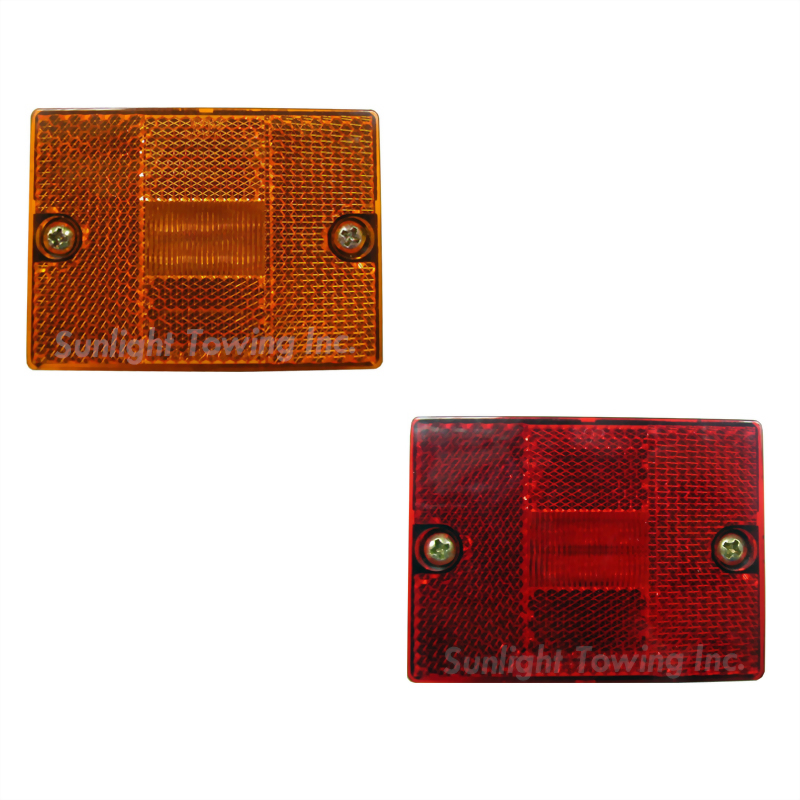 LED Rectangular Stud-Mount Marker Light W/Reflex Lens - 6 Diodes