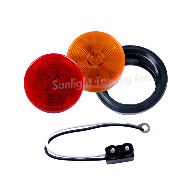 1 In Round Led Marker Lights 2" Amber Round Sealed Clearance Marker Light 4 LED Recessed Flush Moun Amber Led Marker Lights - Foto 4