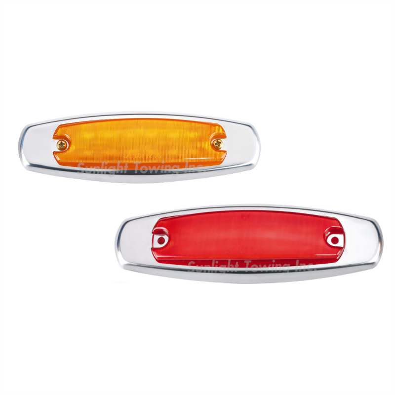 LED Low Profile Clearance Marker Light W/Stainless Steel Bezel - 12 Diodes