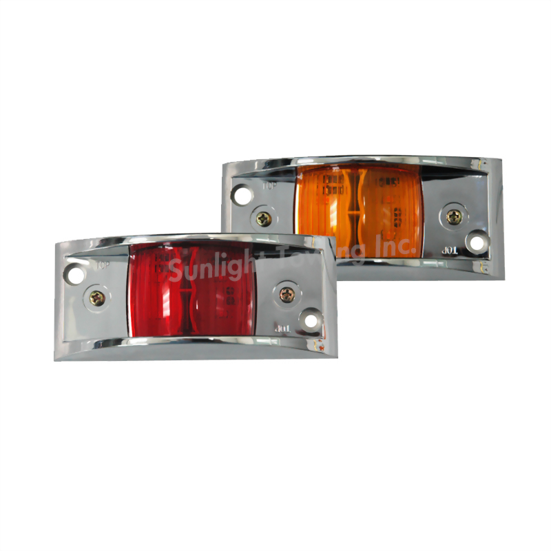 LED Rectangular Chrome Clearance Marker Light - 4 Diodes