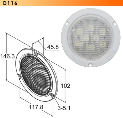 LED Recess-Mount Dome Light - 1 diode