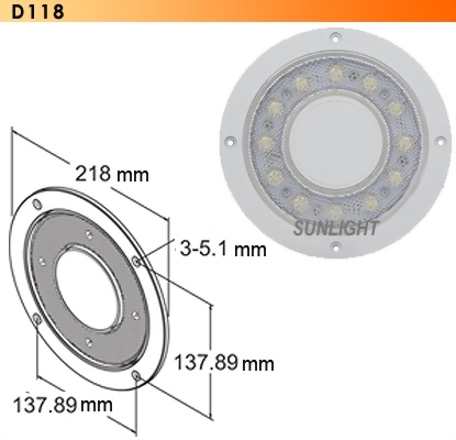 LED Recess-Mount Dome Light Dome Light - 12 diode