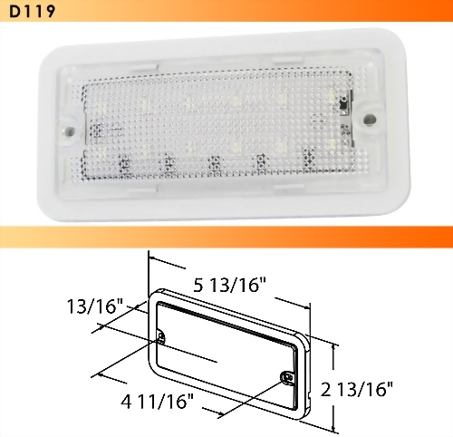 LED Rectangular Interior Light - 12 Diode