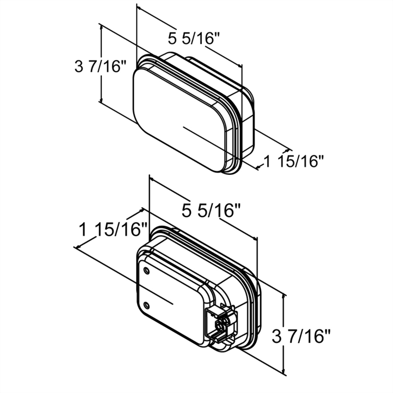 LED Rectangular Sealed S/T/T Light - Single Diode