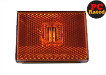 LED Rectangular Stud-Mount Marker Light W/Reflex Lens - 4 Diodes, PC Rated