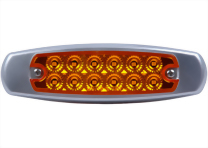 LED Low Profile Clearance Marker Light W/Stainless Steel Bezel - 12 Diodes