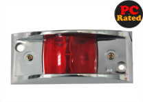 LED Rectangular Chrome Clearance Marker Light - 4 Diodes
