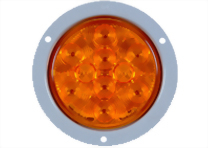 LED 4" Round Sealed Turn Signal Light W/Flange Mount - 10 Diodes
