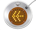 8.5" Round Offset Mount Convex Mirror W/Amber LED Running & Turn Signal Light