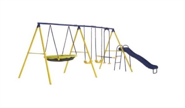 7 station swing set