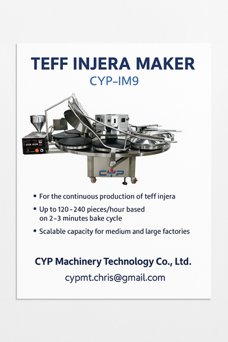 Scaling Up Your Injera Production: How CYP’s Automatic Injera Machine (CYP-IM9) Solves Commercial Baking Challenges