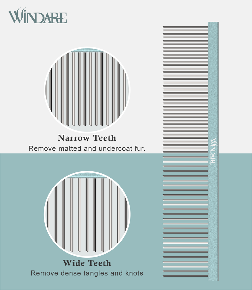 Mist Blue Pet Grooming Comb M