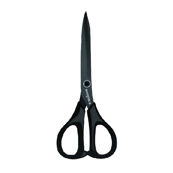 6" Straight Scissors-SP60-Non-Stick Coating with Black Handle