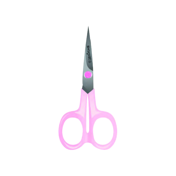 4.5" Scissors-SAA45N-Satin Polish with Pink Handle