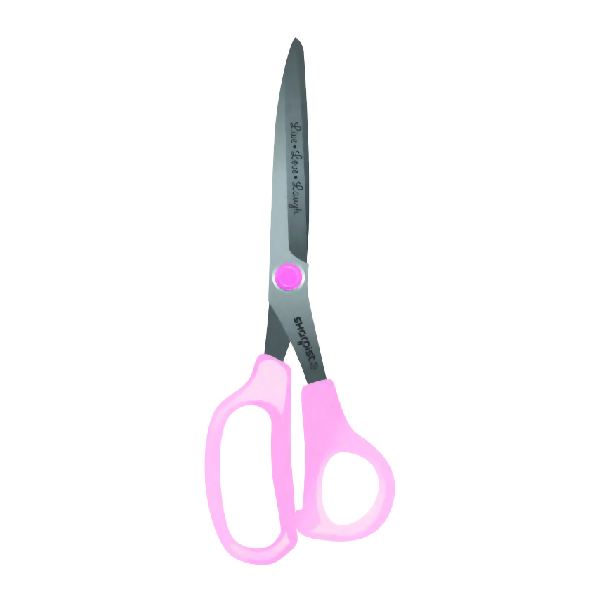 8" Straight Scissors-SAS80.A-Satin Polish with Pink Handle