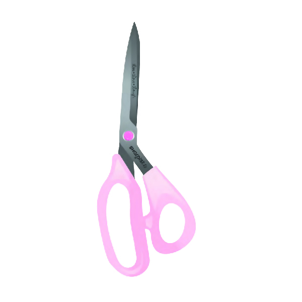 8" Bent Scissors-SAB80.A-Satin Polish with Pink Handle