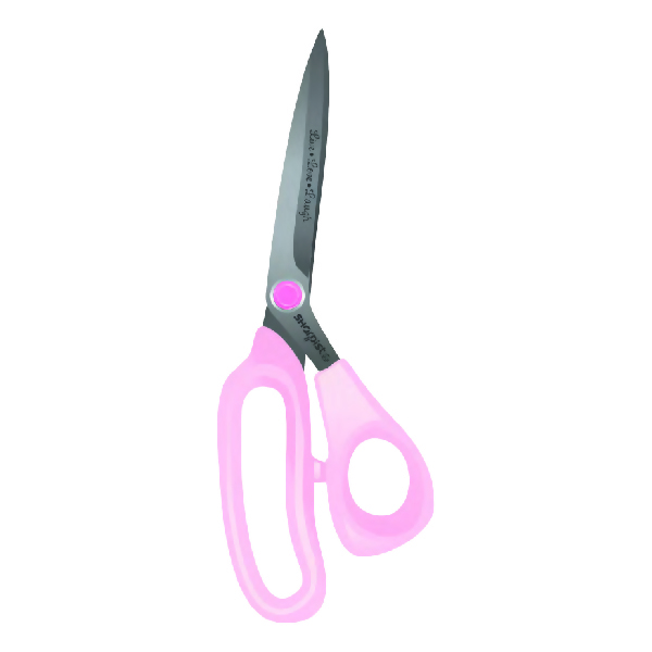 9" Bent Scissors-SAB90.SFA-Satin Polish with Pink Handle