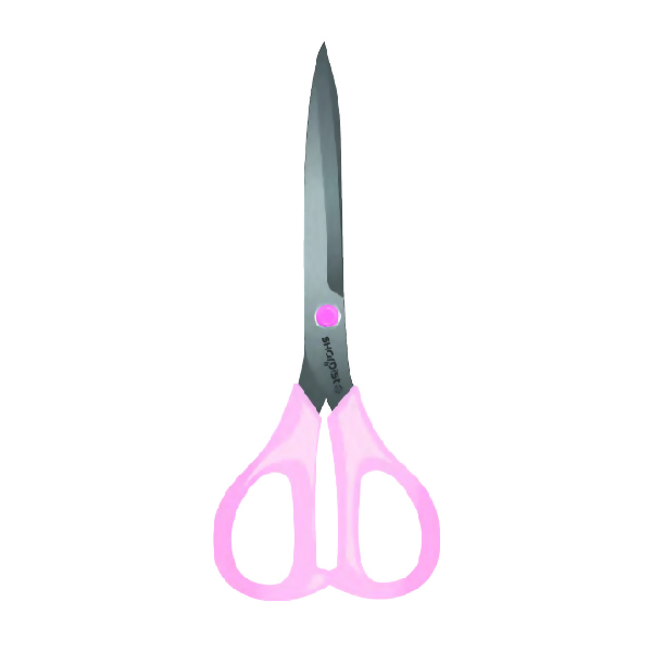 6" Straight Scissors-SA60-Satin Polish with Pink Handle