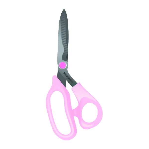 8.25" Bent Scissors-SABW80.SF-Satin Polish with Pink Handle