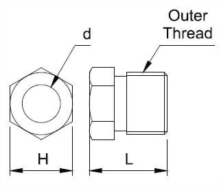 Compression Bushing Dimensional Drawing