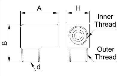 elbow-adapter Dimensional-Drawing