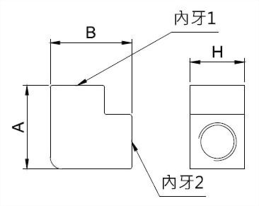 孔內直角接頭外型圖