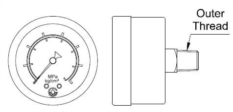 horizontal-pressure-gauge Dimensional-Drawing
