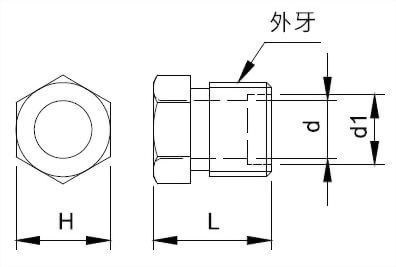 one-side-tapered-compression-bushing Dimensional-Drawing